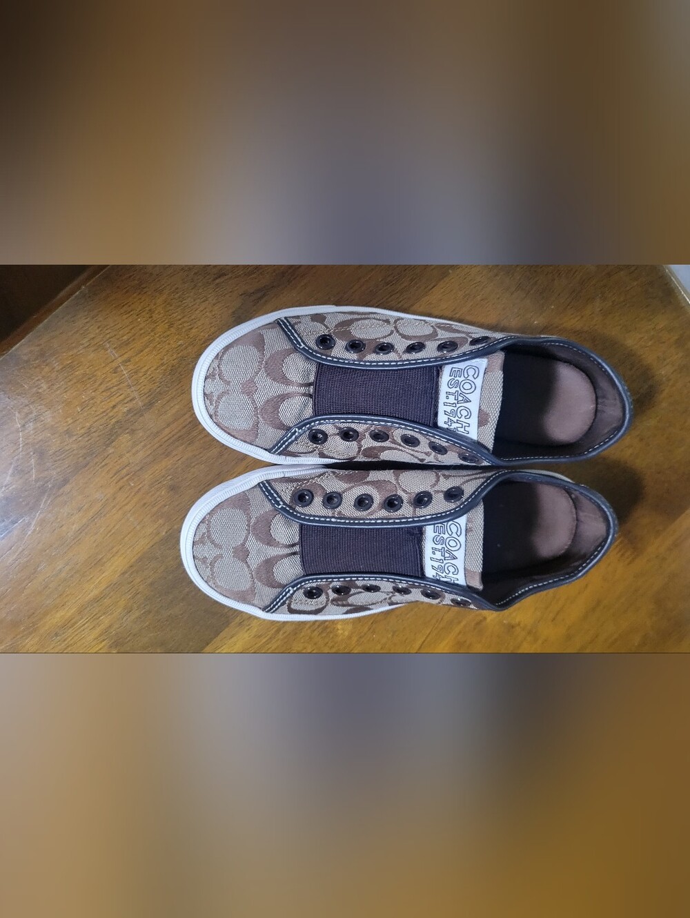 Coach Brown Signature Slip-On Sneakers